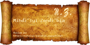 Mihályi Zenóbia névjegykártya